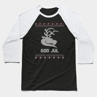 God Jul Merry Christmas Norway Sweden Viking Reindeer Xmas Shirt Baseball T-Shirt